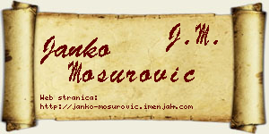 Janko Mosurović vizit kartica